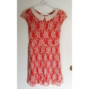 Petticoat Alley Red and Cream Lace dress